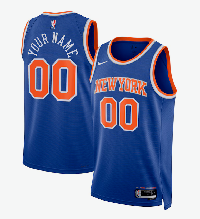Unisex New York Knicks Nike Blue Swingman Custom Jersey - Icon Edition
