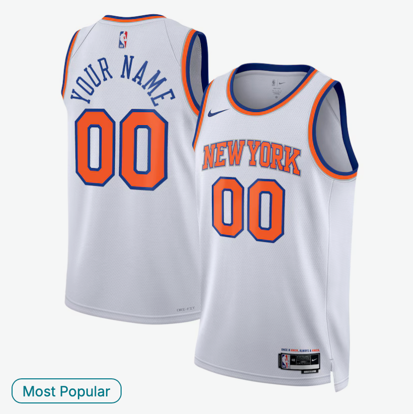 Unisex New York Knicks Nike White Swingman Custom Jersey - Association Edition